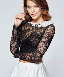 Tarik Ediz - Sheer Lace Taffeta Long Dress 93114 7 Tarik Ediz - Sheer Lace Taffeta Long Dress 93114