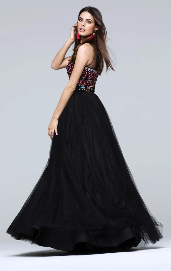 Tarik Ediz - Sheer Neckline Long Dress 50116 Formal Gowns 6 Tarik Ediz - Sheer Neckline Long Dress 50116 Formal Gowns