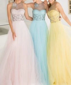 Formal Gowns Tarik Ediz - Sweetheart Gown With Sheer Halter Overlay 92555 19 Formal Gowns Tarik Ediz - Sweetheart Gown With Sheer Halter Overlay 92555