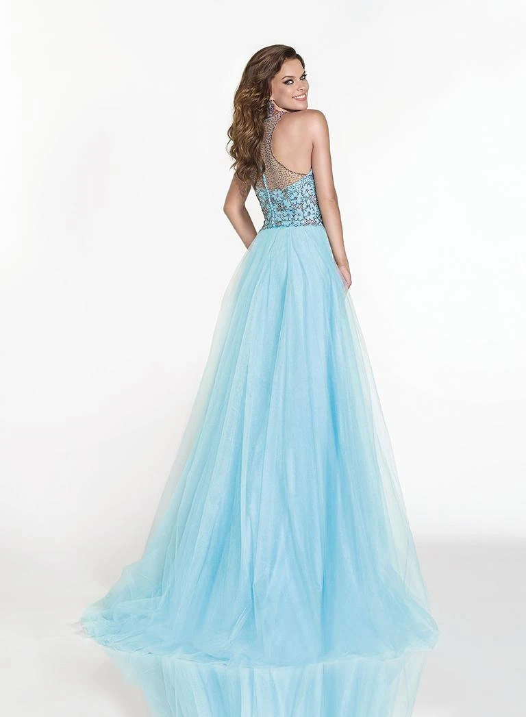 Formal Gowns Tarik Ediz - Sweetheart Gown With Sheer Halter Overlay 92555 8 Formal Gowns Tarik Ediz - Sweetheart Gown With Sheer Halter Overlay 92555