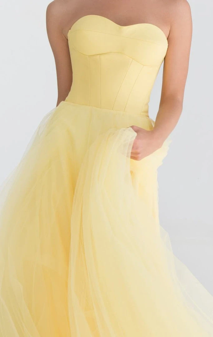 Formal Gowns Tarik Ediz - Sweetheart Gown With Sheer Halter Overlay 92555 5 Formal Gowns Tarik Ediz - Sweetheart Gown With Sheer Halter Overlay 92555