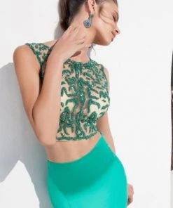 Tarik Ediz - Two-Piece Bateau Neck Gown 92643 Formal Gowns 5 Tarik Ediz - Two-Piece Bateau Neck Gown 92643 Formal Gowns