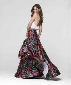 Tarik Ediz - Two-Piece Floral Gown 50038