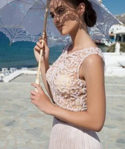 Tarik Ediz - Two-Piece Fringe Gown 92651 Formal Gowns