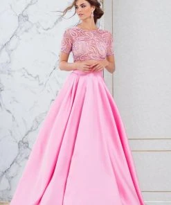 Tarik Ediz - Two Piece Jewel Neck Ballgown 50010 Formal Gowns