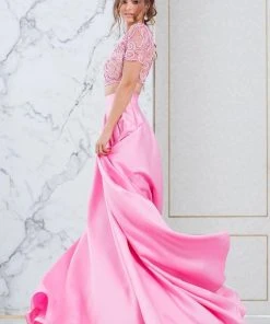 Tarik Ediz - Two Piece Jewel Neck Ballgown 50010 Formal Gowns 8 Tarik Ediz - Two Piece Jewel Neck Ballgown 50010 Formal Gowns