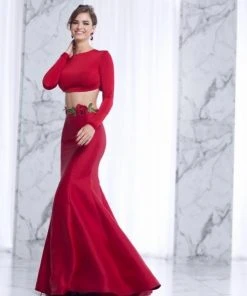 Formal Gowns Tarik Ediz - Two Piece Long Dress 50035