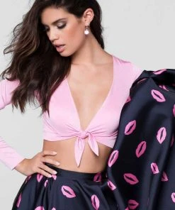 Tarik Ediz - Two-Piece Print V-Neck Dress 50111 Formal Gowns 17 Tarik Ediz - Two-Piece Print V-Neck Dress 50111 Formal Gowns