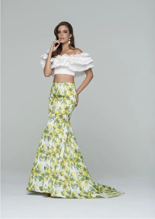 Tarik Ediz - Two Piece Ruffled Long Dress 50079 Formal Gowns 3 Tarik Ediz - Two Piece Ruffled Long Dress 50079 Formal Gowns