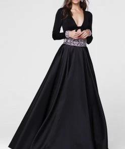 Tarik Ediz - V-Neck A-Line Gown 50018 Formal Gowns