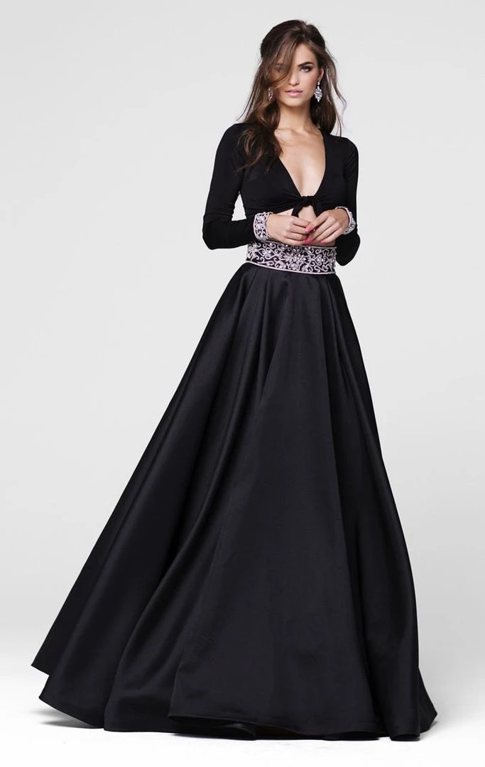 Tarik Ediz - V-Neck A-Line Gown 50018 Formal Gowns 3 Tarik Ediz - V-Neck A-Line Gown 50018 Formal Gowns