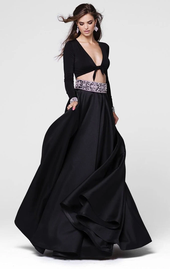 Tarik Ediz - V-Neck A-Line Gown 50018 Formal Gowns 4 Tarik Ediz - V-Neck A-Line Gown 50018 Formal Gowns