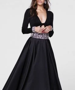 Tarik Ediz - V-Neck A-Line Gown 50018 Formal Gowns 12 Tarik Ediz - V-Neck A-Line Gown 50018 Formal Gowns