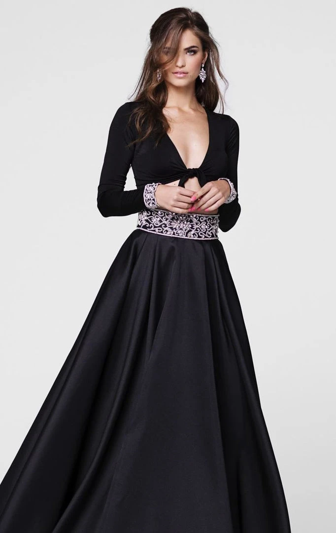 Tarik Ediz - V-Neck A-Line Gown 50018 Formal Gowns 5 Tarik Ediz - V-Neck A-Line Gown 50018 Formal Gowns