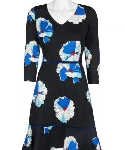 Taylor - 1180M Quarter Length Sleeved Floral Printed Crepe Dress 9 Taylor - 1180M Quarter Length Sleeved Floral Printed Crepe Dress