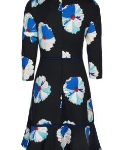 Taylor - 1180M Quarter Length Sleeved Floral Printed Crepe Dress 10 Taylor - 1180M Quarter Length Sleeved Floral Printed Crepe Dress