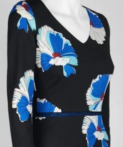 Taylor - 1180M Quarter Length Sleeved Floral Printed Crepe Dress 11 Taylor - 1180M Quarter Length Sleeved Floral Printed Crepe Dress