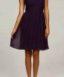 Taylor - 2342M Appliqued Shirr Bodice A-Line Dress