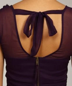 Taylor - 2342M Appliqued Shirr Bodice A-Line Dress