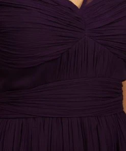 Taylor - 2342M Appliqued Shirr Bodice A-Line Dress