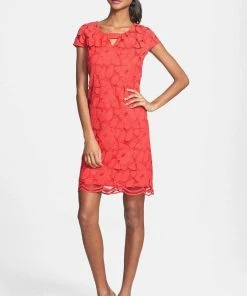 Taylor - 5448M Floral Lace Cutout Dress