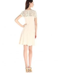 Cocktail Dresses Taylor - 7001M Short Sleeve Lace Flutter Dress