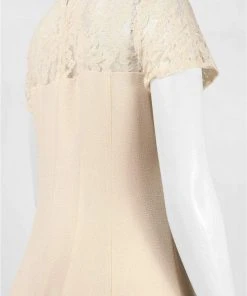 Cocktail Dresses Taylor - 7001M Short Sleeve Lace Flutter Dress