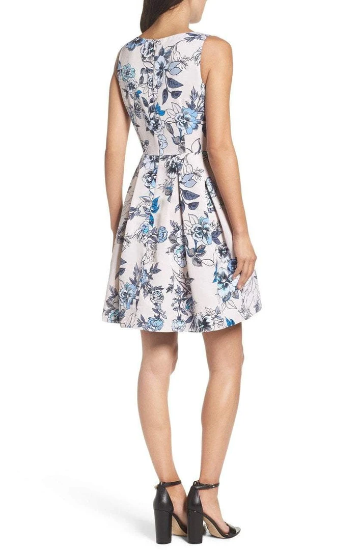 Cocktail Dresses Taylor - 8821M Sleeveless Floral Twill Dress 4 Cocktail Dresses Taylor - 8821M Sleeveless Floral Twill Dress