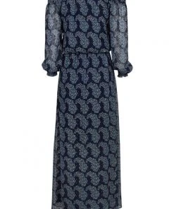 Taylor - 9604M Off Shoulder Printed Chiffon Maxi Dress Formal Gowns