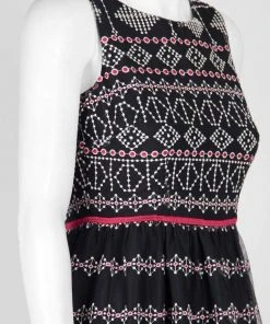 Cocktail Dresses Taylor - 9722M Sleeveless Piped Multi-Print A-Line Dress