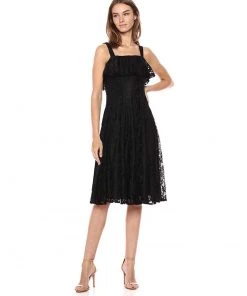 Taylor - 9737M Ruffled Panel Lace A-Line Dress Cocktail Dresses