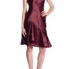 Taylor - 9973M Cowl Neck Satin Asymmetrical Hemmed Dress