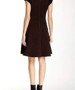 Cocktail Dresses Taylor - Color Block Ribbed Dress 5808M