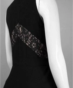 Taylor - Floral Lace Insert Crepe Flare Jumpsuit 5240M