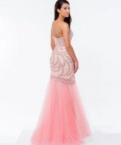 Formal Gowns Terani Couture - 151P0110A Strapless Rose Motif Embellished Mermaid Gown