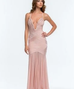 Terani Couture - 151P0145A Pearl Embellished Bandage Gown