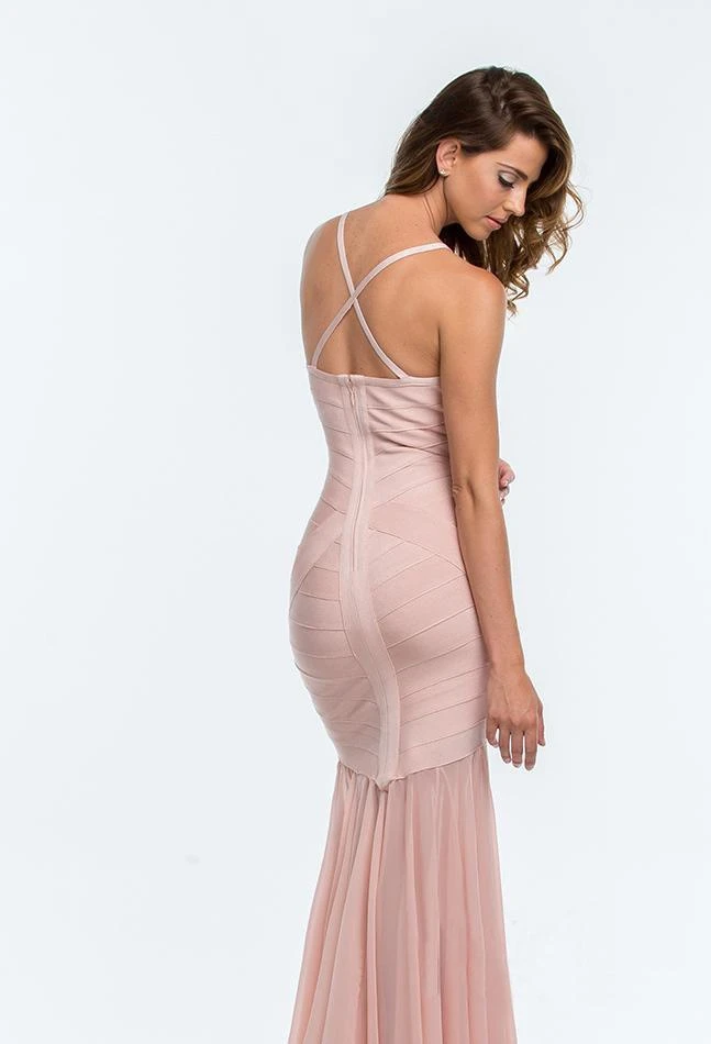 Terani Couture - 151P0145A Pearl Embellished Bandage Gown 4 Terani Couture - 151P0145A Pearl Embellished Bandage Gown