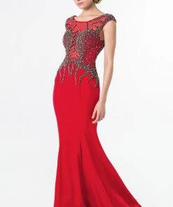 Formal Gowns Terani Couture - 1522E0466A Shimmering Stone Embellished Trumpet Gown