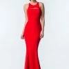 Terani Couture - 1522E0481A Sleeveless Halter Neck Sheath Dress