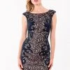 Terani Couture - 1523C1100A Lace Embellished Bateau Sheath Dress 1 Terani Couture - 1523C1100A Lace Embellished Bateau Sheath Dress