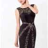 Terani Couture - 1523C1102A Lace Bateau Neck Column Dress 2 Terani Couture - 1523C1102A Lace Bateau Neck Column Dress