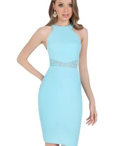 Terani Couture - 1611C0041A Beaded Halter Sheath Dress