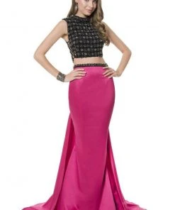 Terani Couture - 1611P1367A Ribbon Accented Panel Gown Formal Gowns