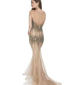 Terani Couture - 1612GL0511A Bedazzled Illusion Bateau Trumpet Dress Formal Gowns 5 Terani Couture - 1612GL0511A Bedazzled Illusion Bateau Trumpet Dress Formal Gowns