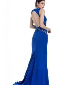 Terani Couture - 1612P0518A Accented Jewel Neck Sheath Dress 8 Terani Couture - 1612P0518A Accented Jewel Neck Sheath Dress