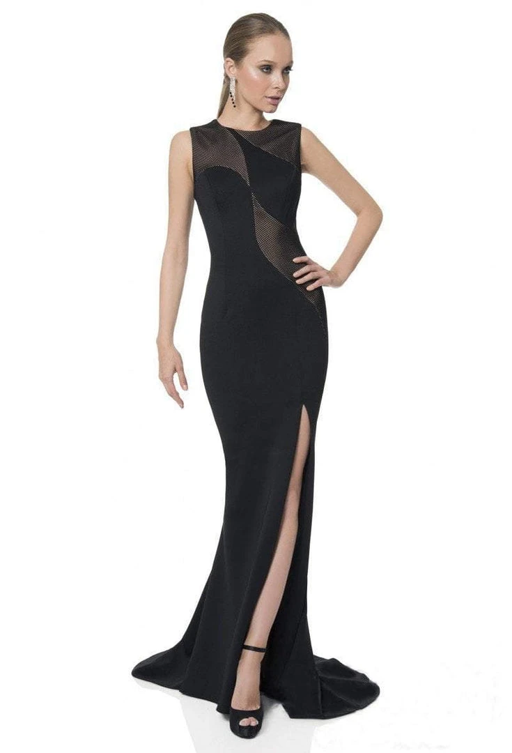 Formal Gowns Terani Couture - 1613E0394A Sleeveless Jewel Trumpet Gown With Slit 3 Formal Gowns Terani Couture - 1613E0394A Sleeveless Jewel Trumpet Gown With Slit