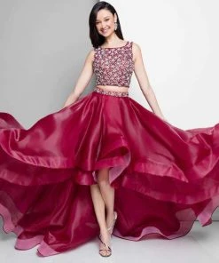 Terani Couture - 1711P2692 Two Piece Embellished High Low A-line Dress Formal Gowns 14 Terani Couture - 1711P2692 Two Piece Embellished High Low A-line Dress Formal Gowns