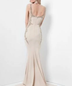 Terani Couture 1712E3268 Ornate Paneled Mermaid Gown - 1 Pc Champagne In Size 4 Available Formal Gowns