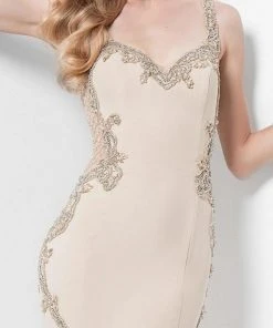 Terani Couture 1712E3268 Ornate Paneled Mermaid Gown - 1 Pc Champagne In Size 4 Available Formal Gowns