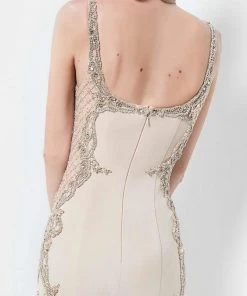 Terani Couture 1712E3268 Ornate Paneled Mermaid Gown - 1 Pc Champagne In Size 4 Available Formal Gowns